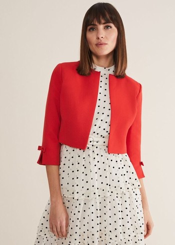 Phase Eight Zoele Bow Detail Jackets Red Australia | RN9058617